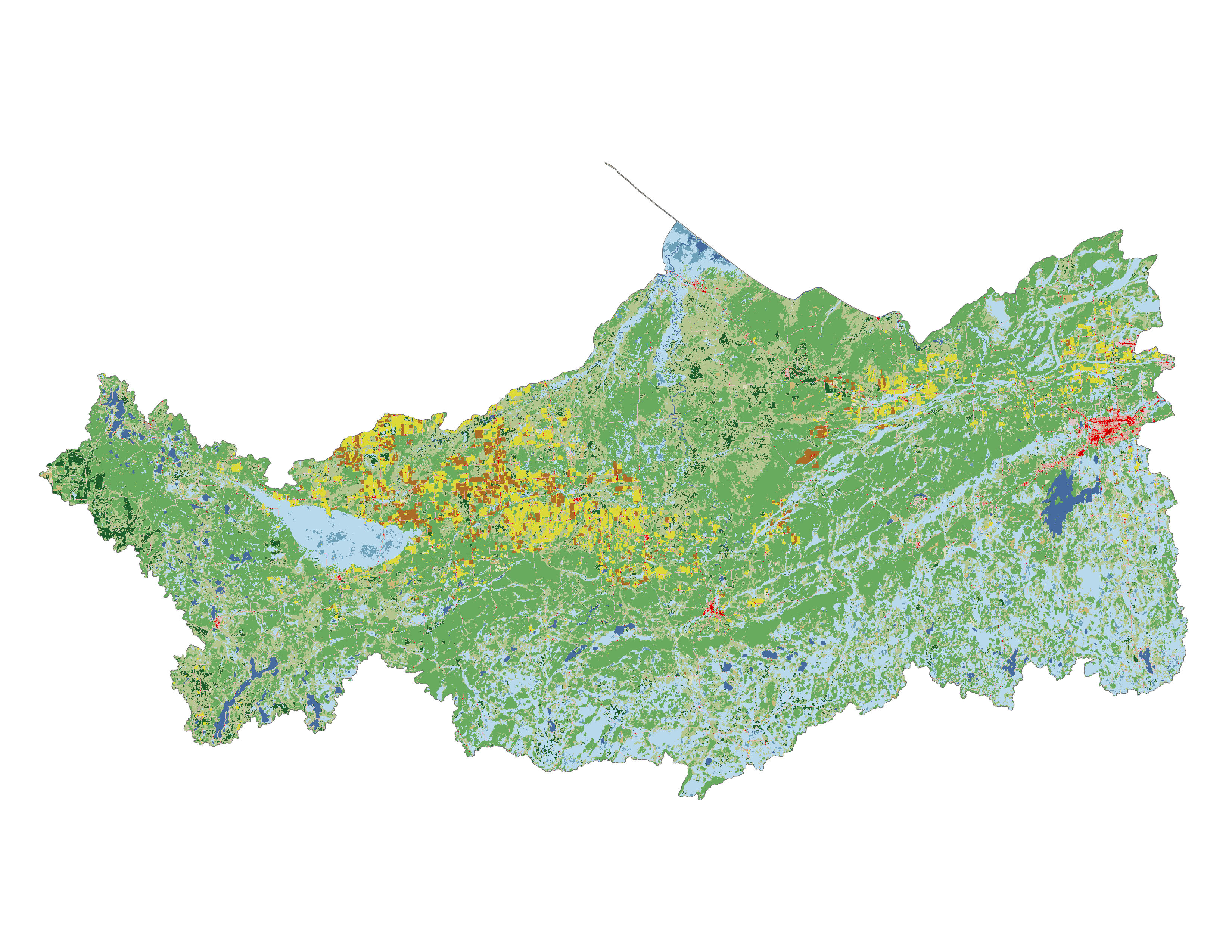 Figure 1.3: Land cover in the Bad-Montreal subbasin.