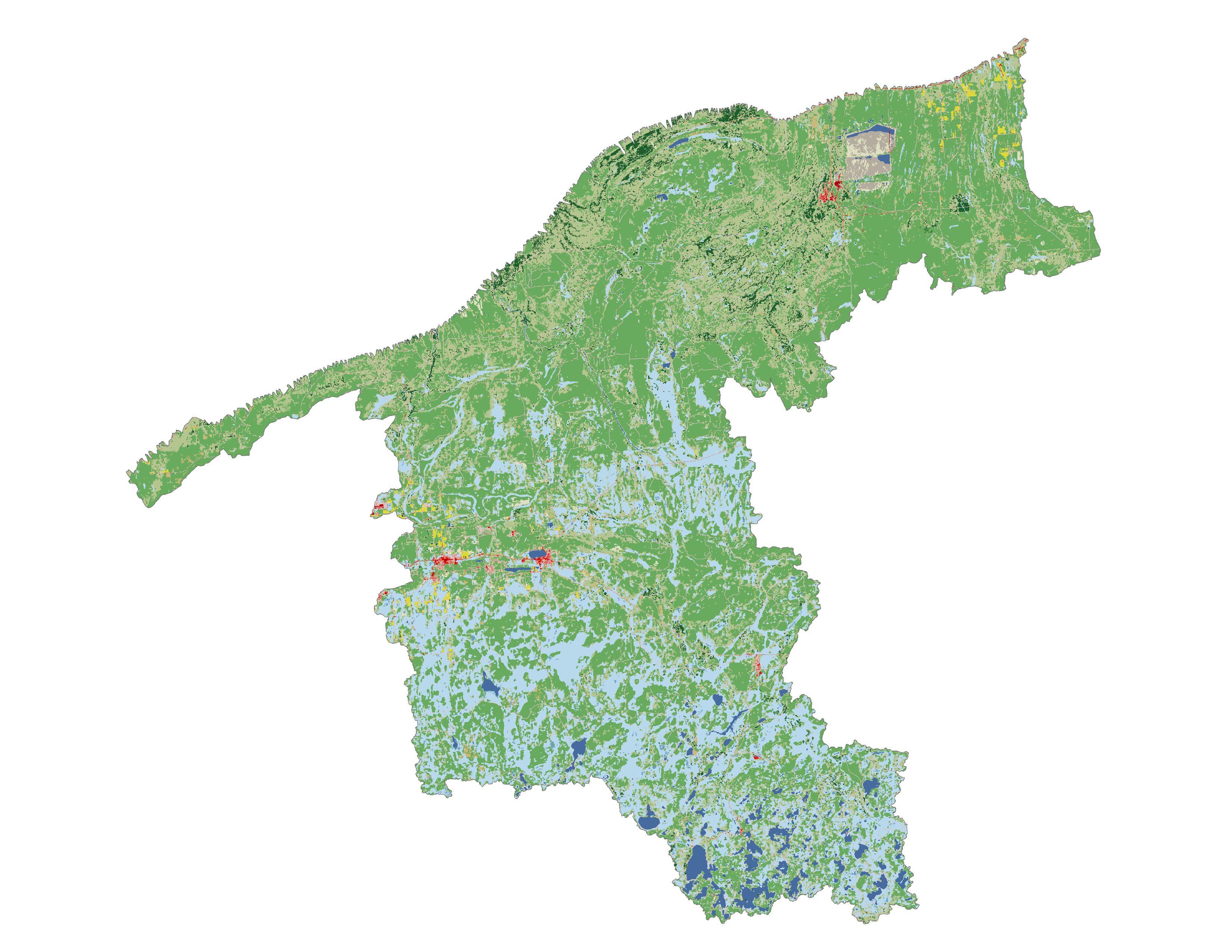 Figure 1.3: Land cover in the Black-Presque Isle subbasin.