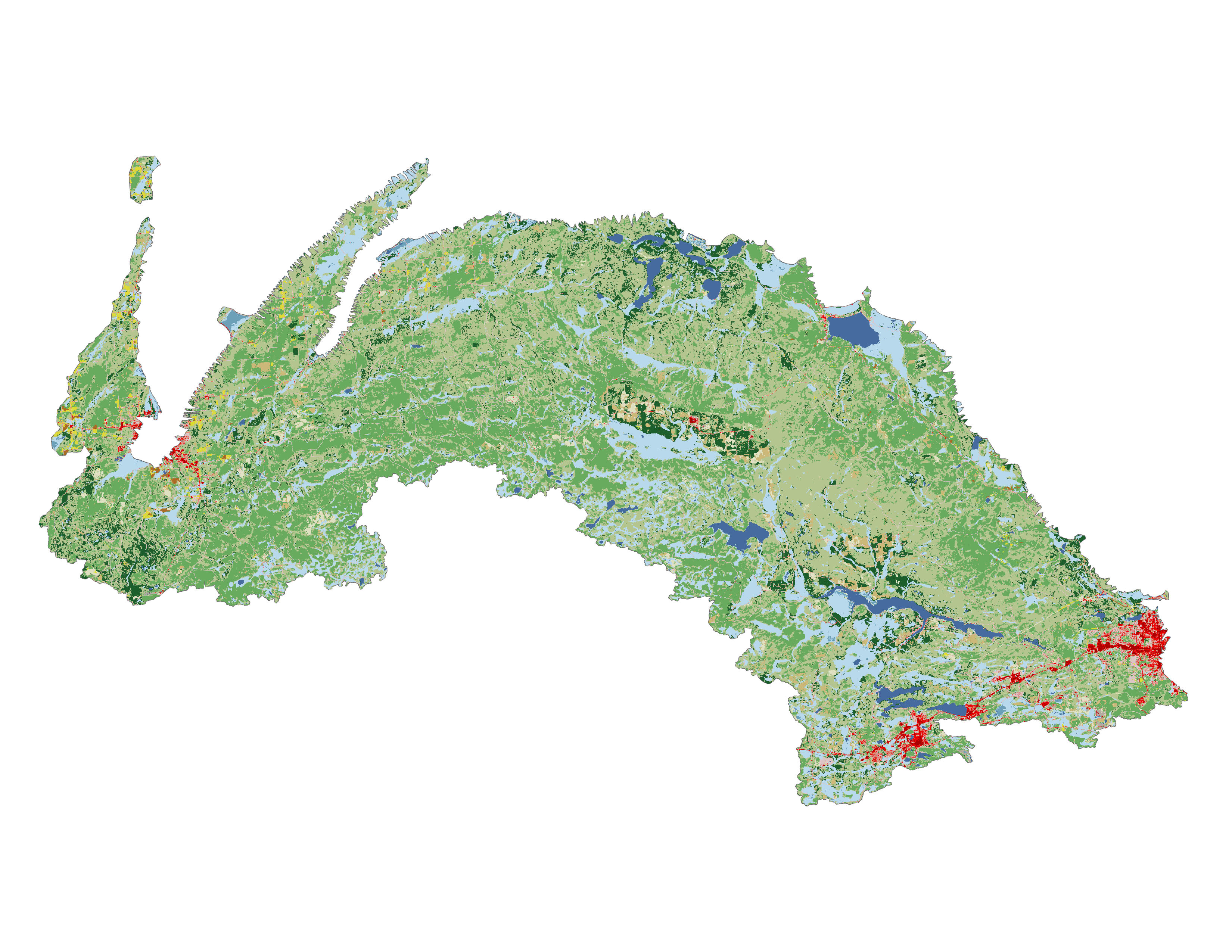 Figure 1.3: Land cover in the Dead-Kelsey subbasin.