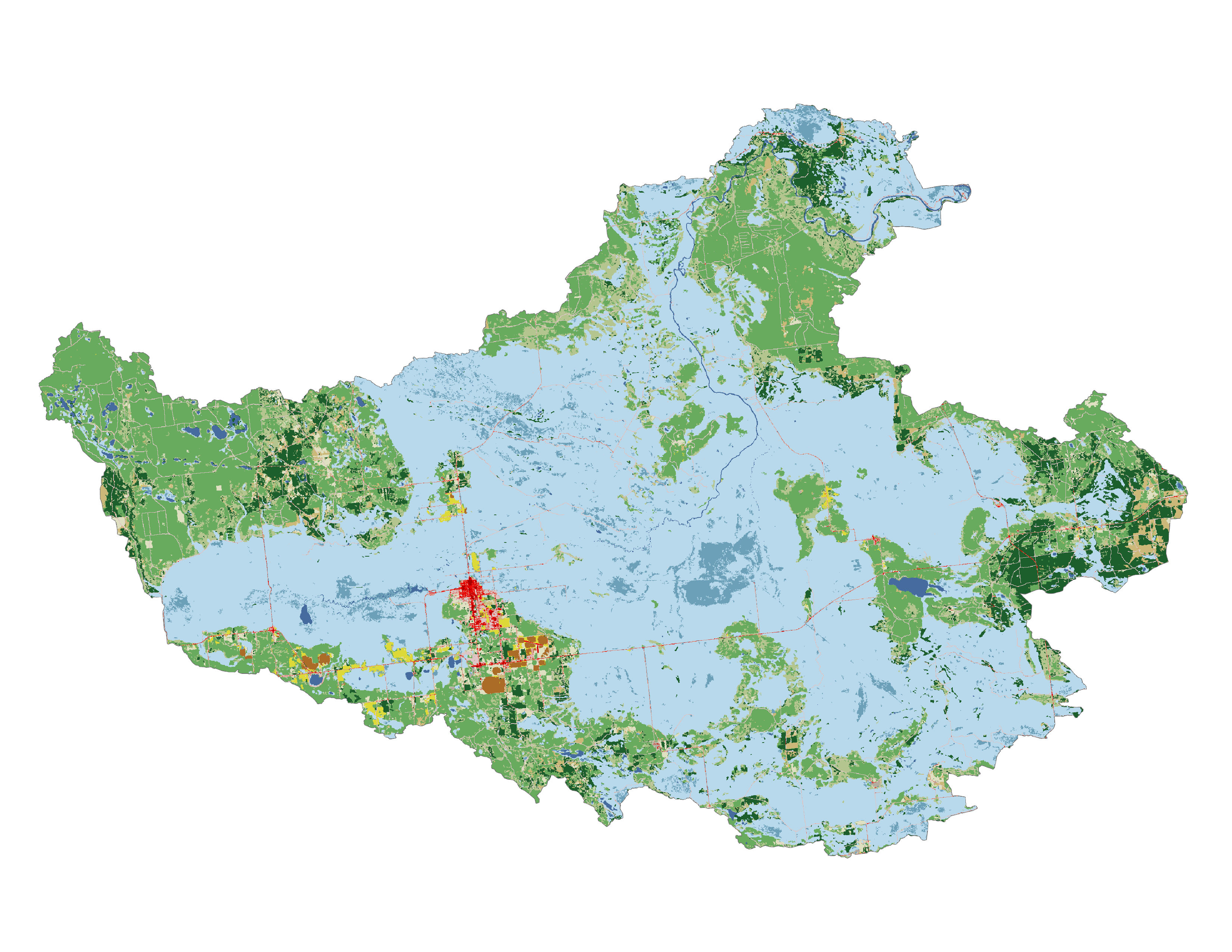 Figure 1.3: Land cover in the Tahquamenon subbasin.