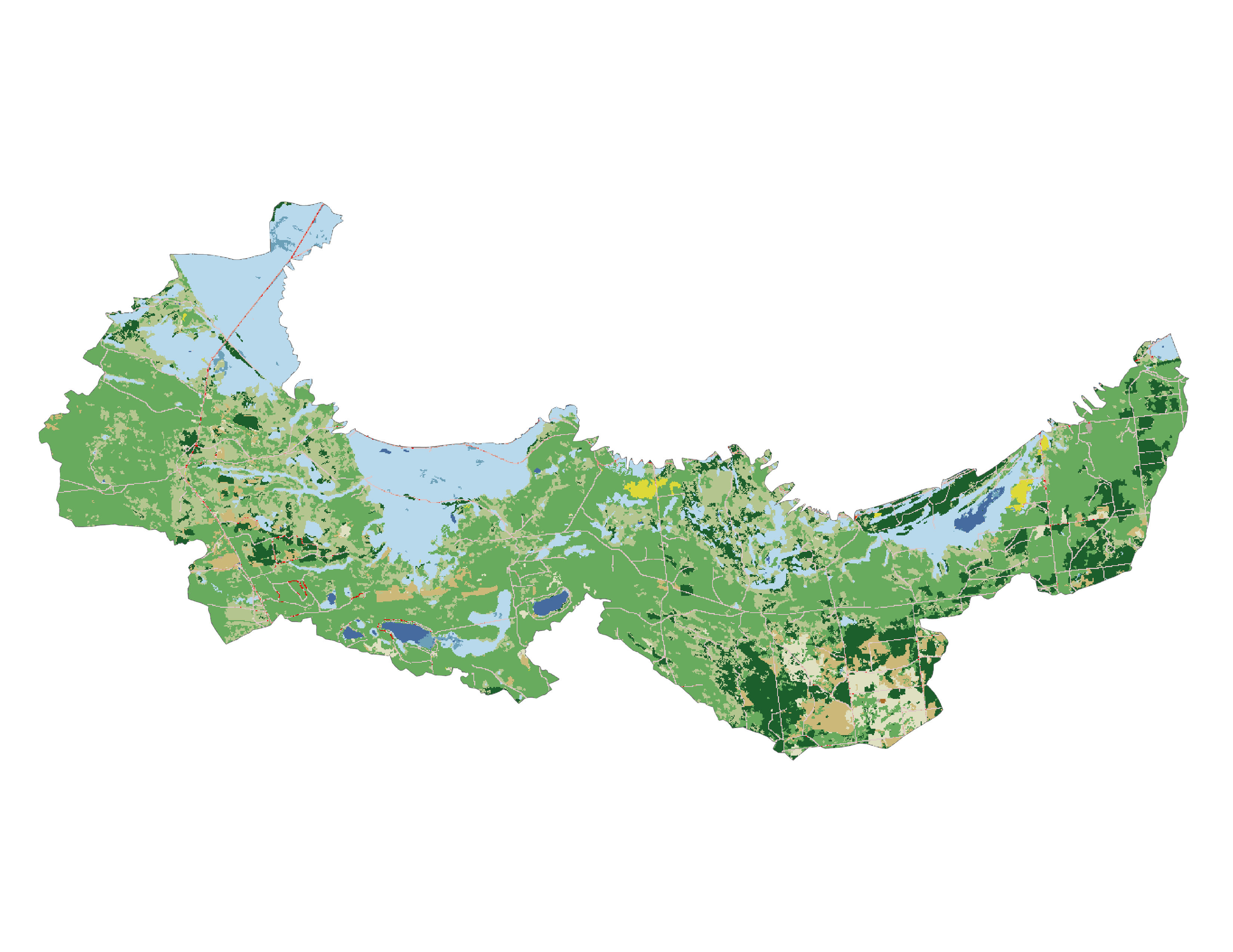 Figure 1.3: Land cover in the Waiska subbasin.