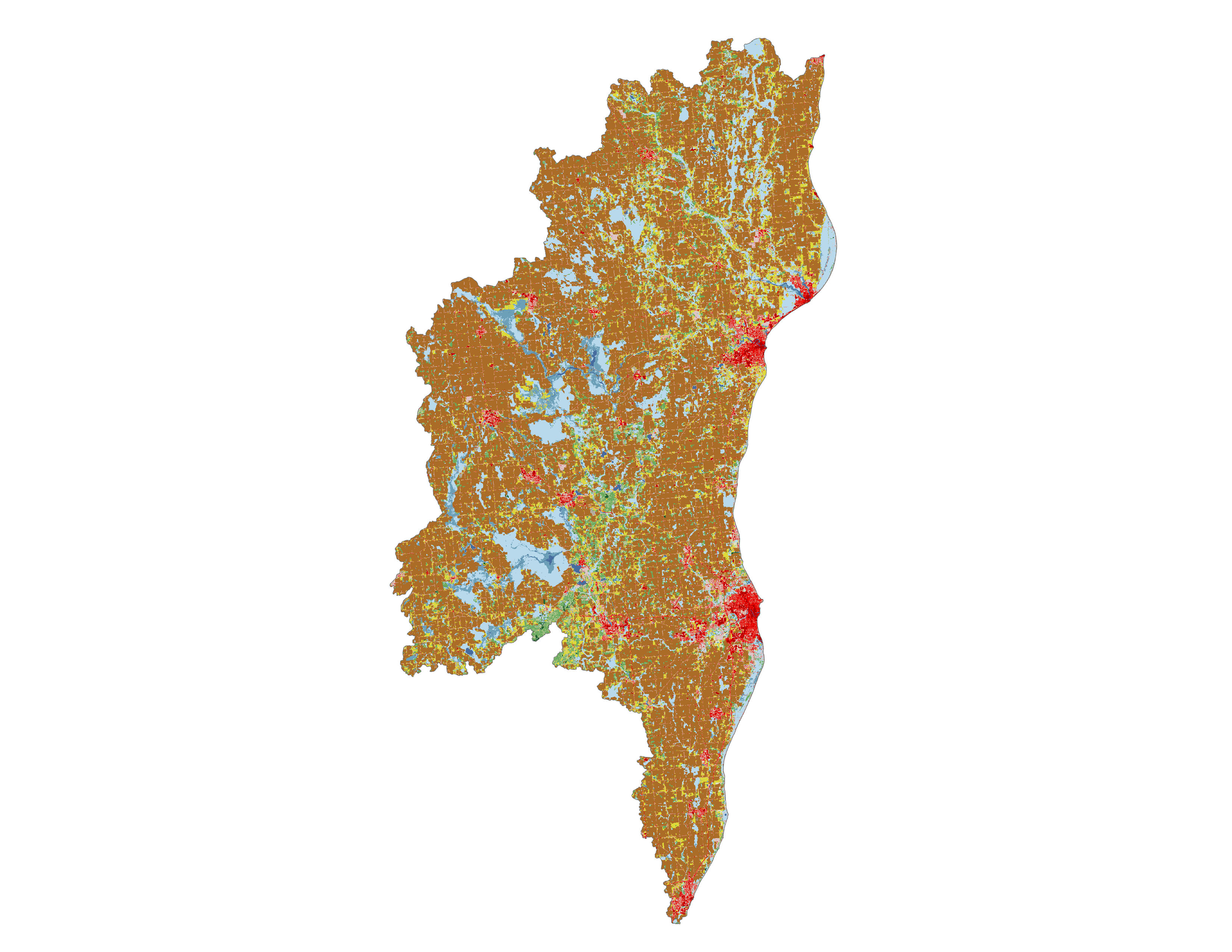 Figure 1.3: Land cover in the Manitowoc-Sheboygan subbasin.