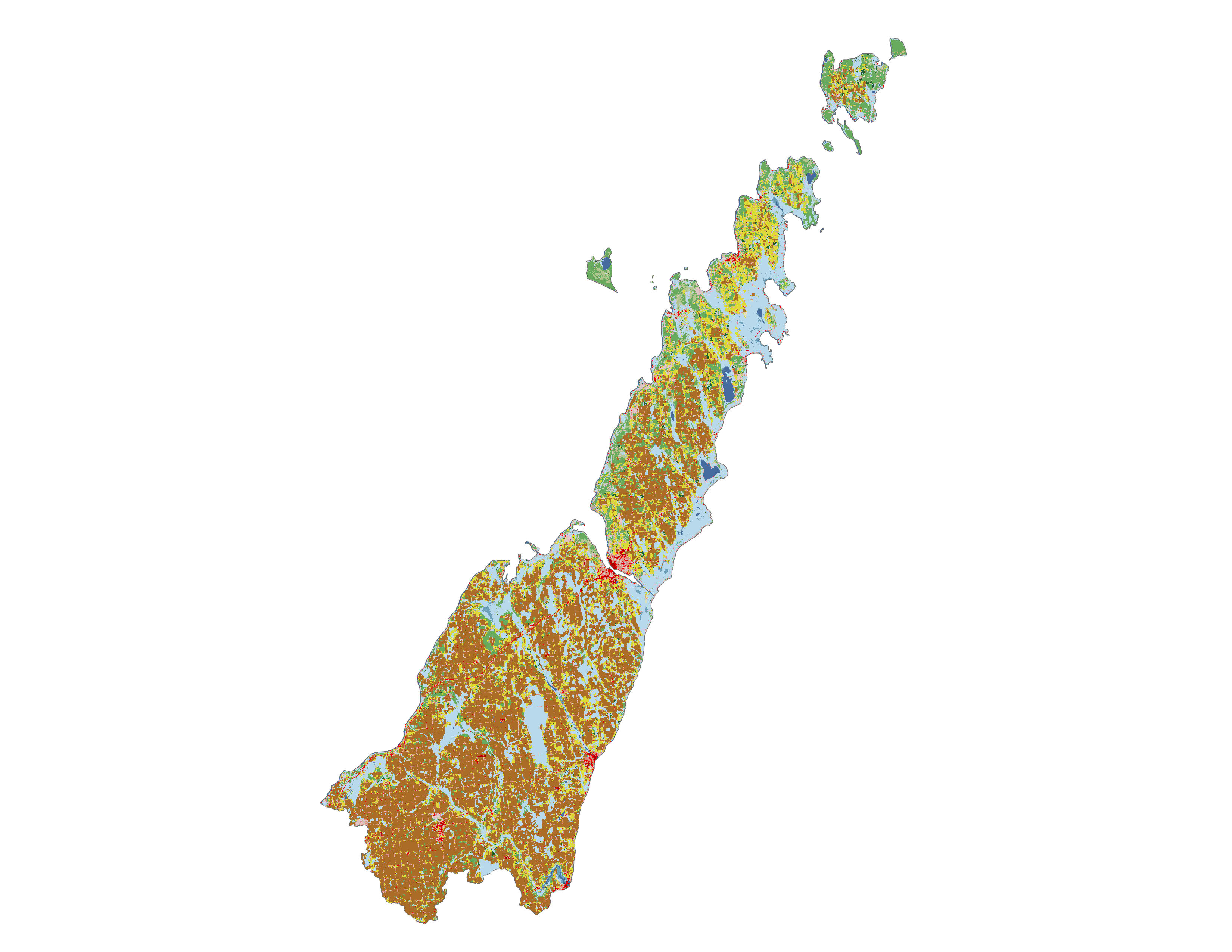 Figure 1.3: Land cover in the Door-Kewaunee subbasin.