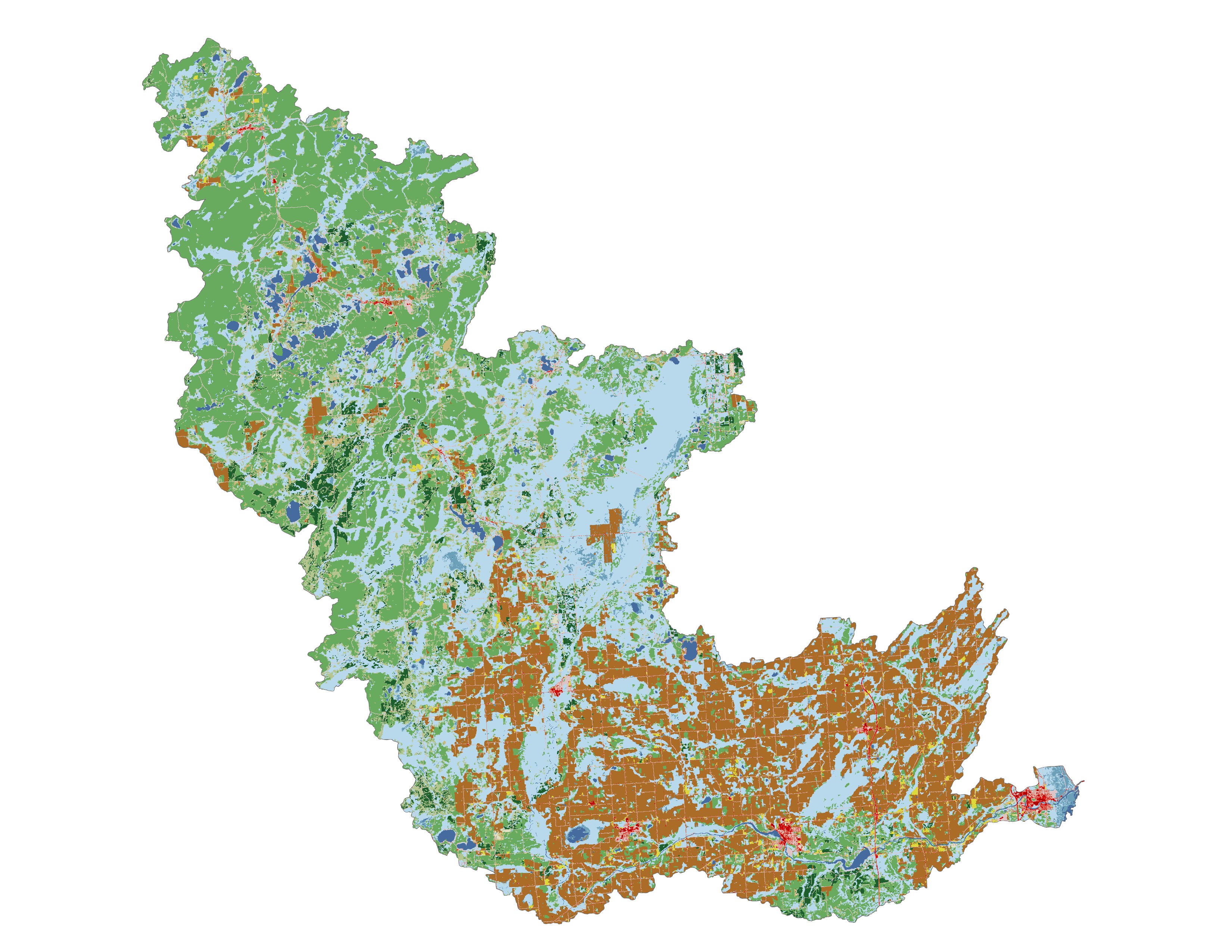 Figure 1.3: Land cover in the Oconto subbasin.