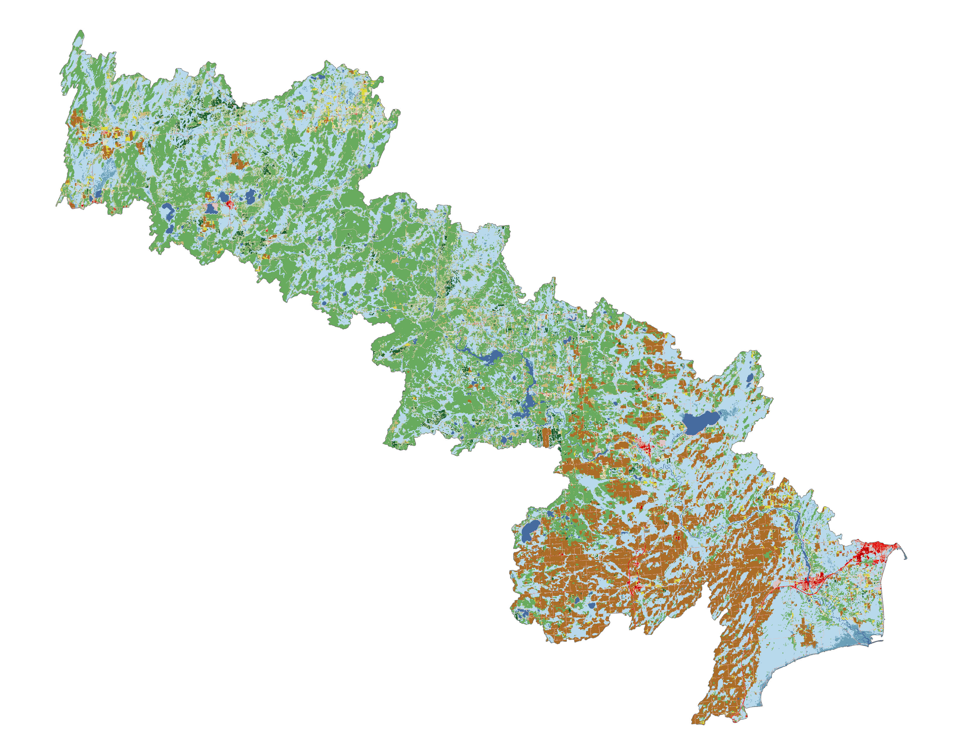 Figure 1.3: Land cover in the Peshtigo subbasin.