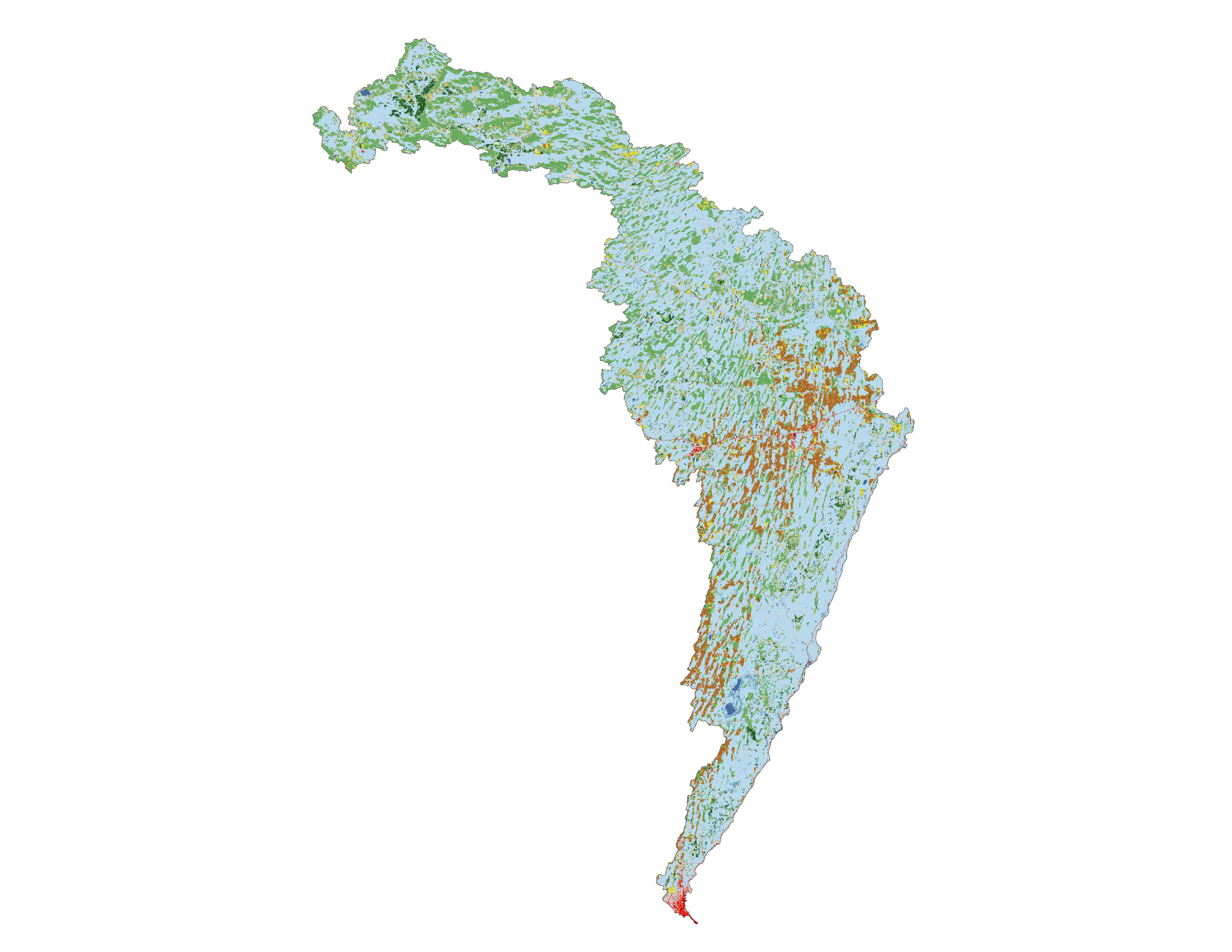 Figure 1.3: Land cover in the Cedar-Ford subbasin.