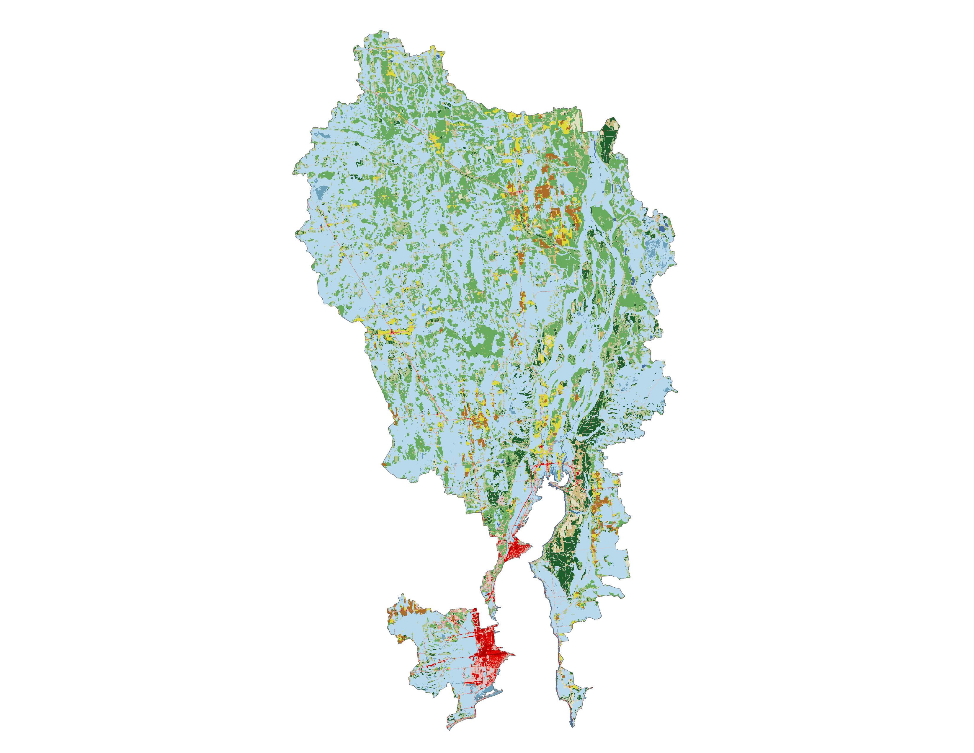 Figure 1.3: Land cover in the Tacoosh-Whitefish subbasin.