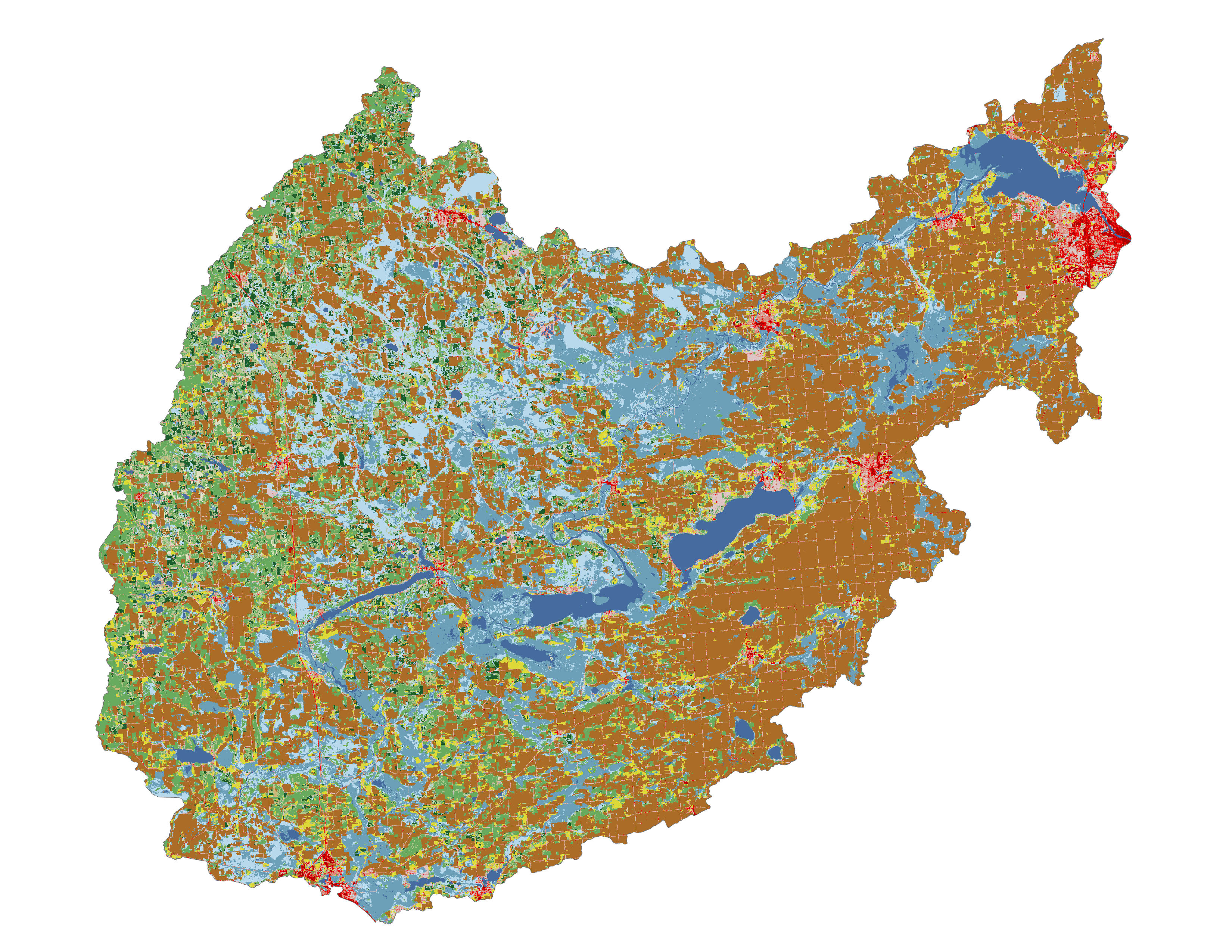 Figure 1.3: Land cover in the Upper Fox subbasin.