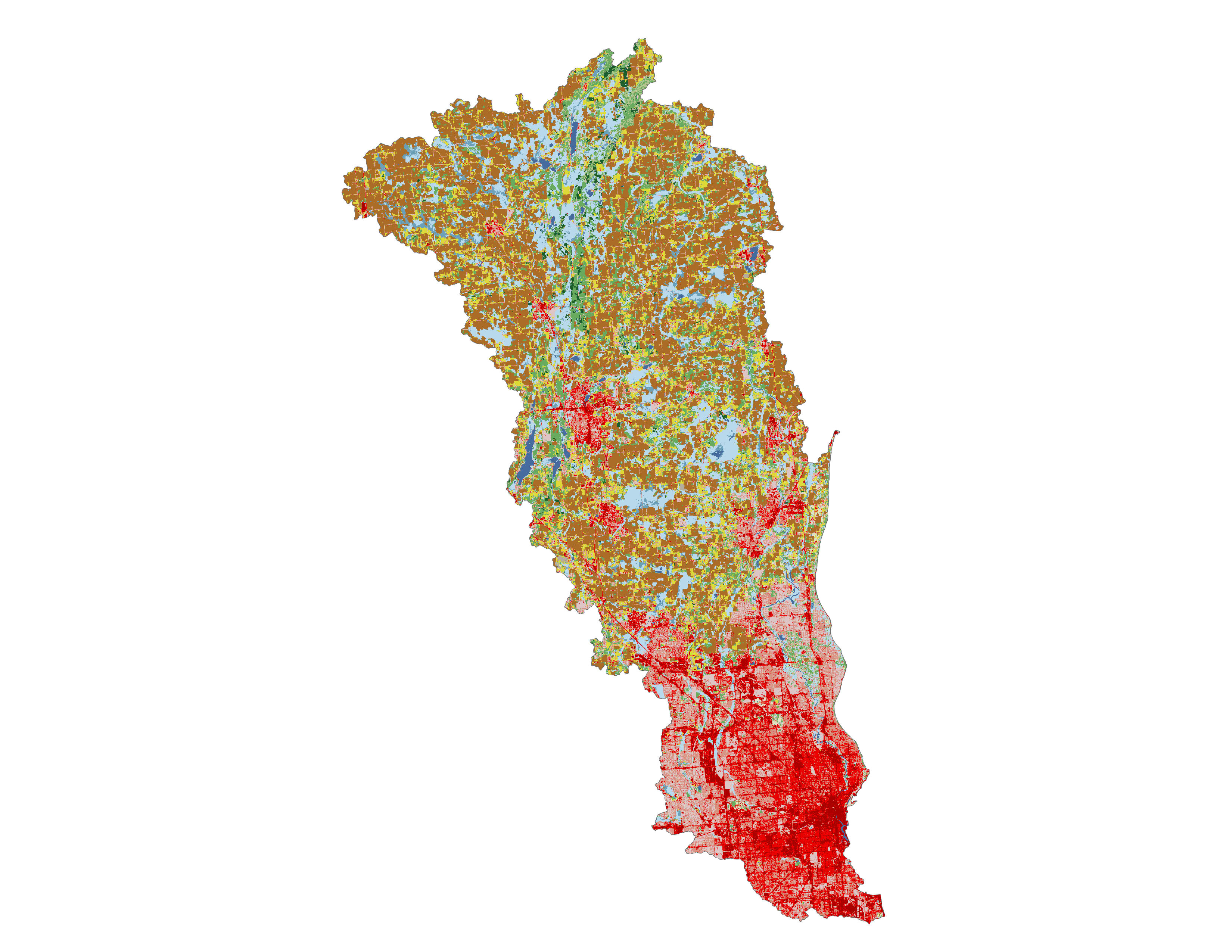 Figure 1.3: Land cover in the Milwaukee subbasin.