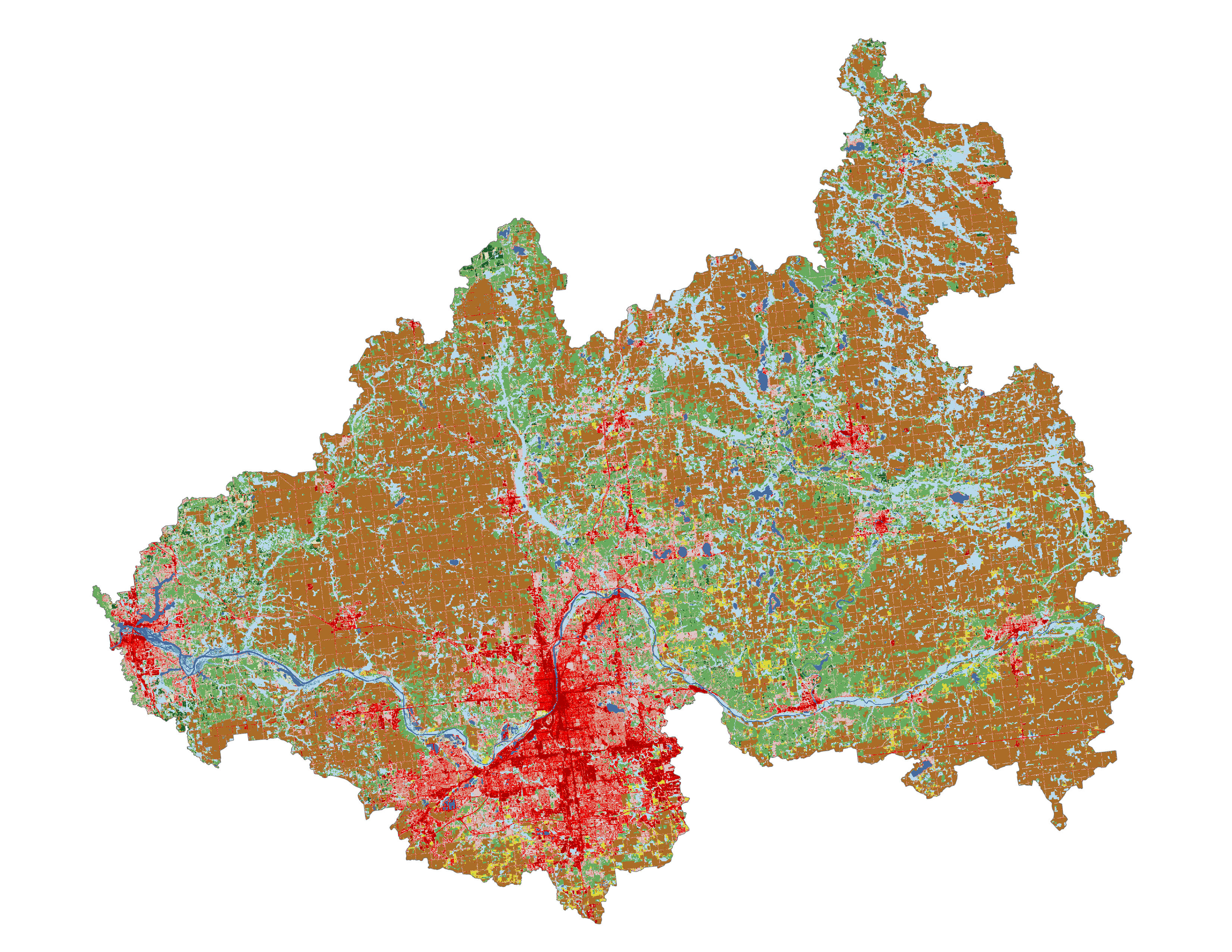 Figure 1.3: Land cover in the Lower Grand subbasin.