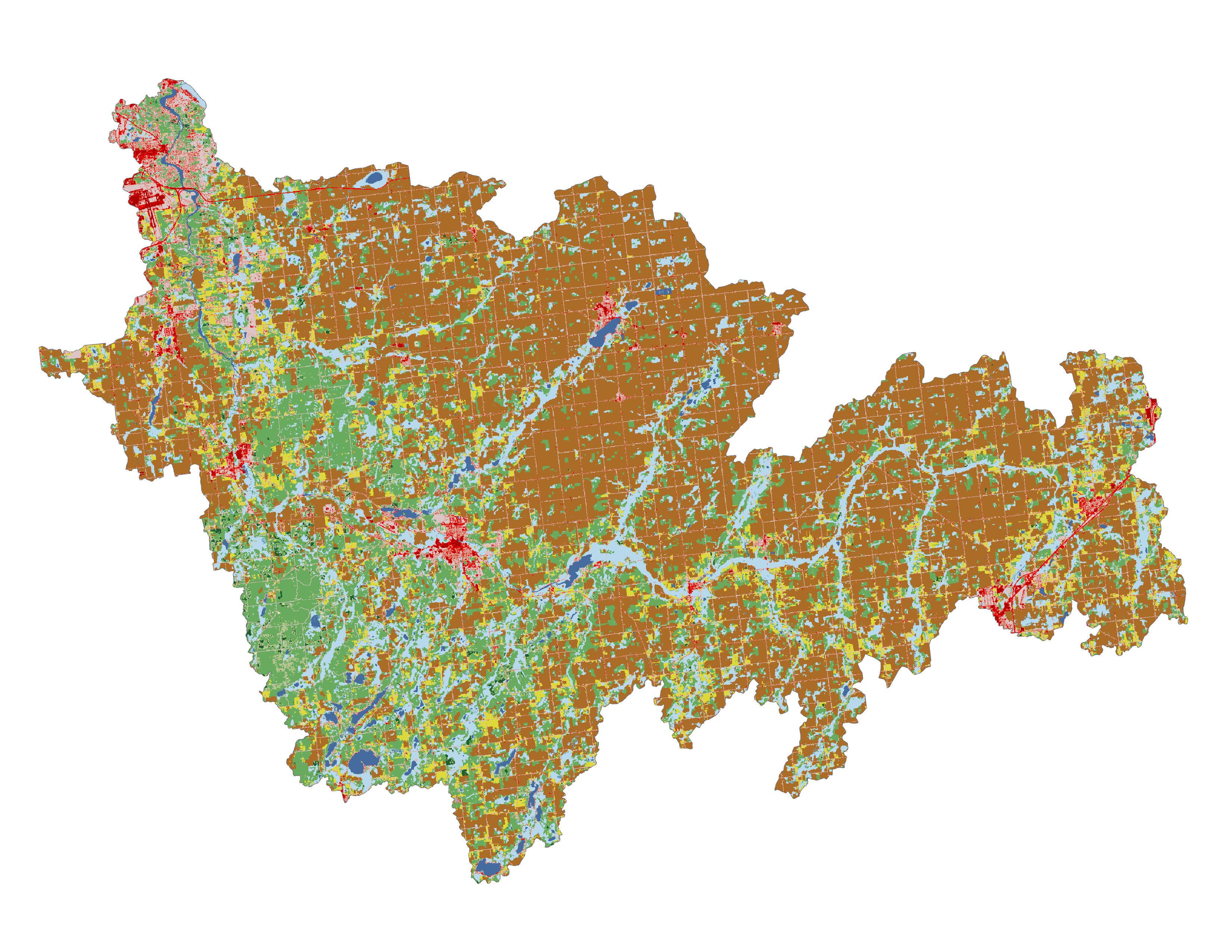 Figure 1.3: Land cover in the Thornapple subbasin.