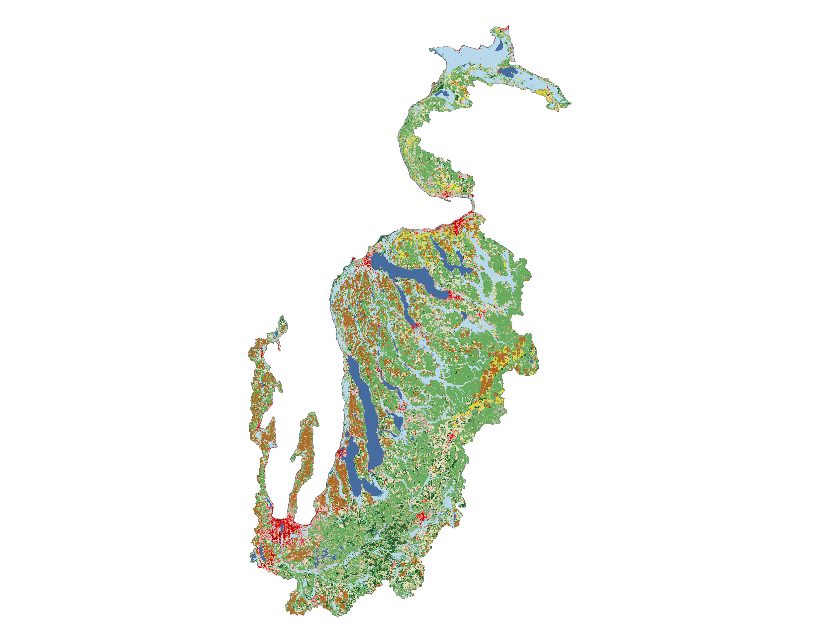 Figure 1.3: Land cover in the Boardman-Charlevoix subbasin.