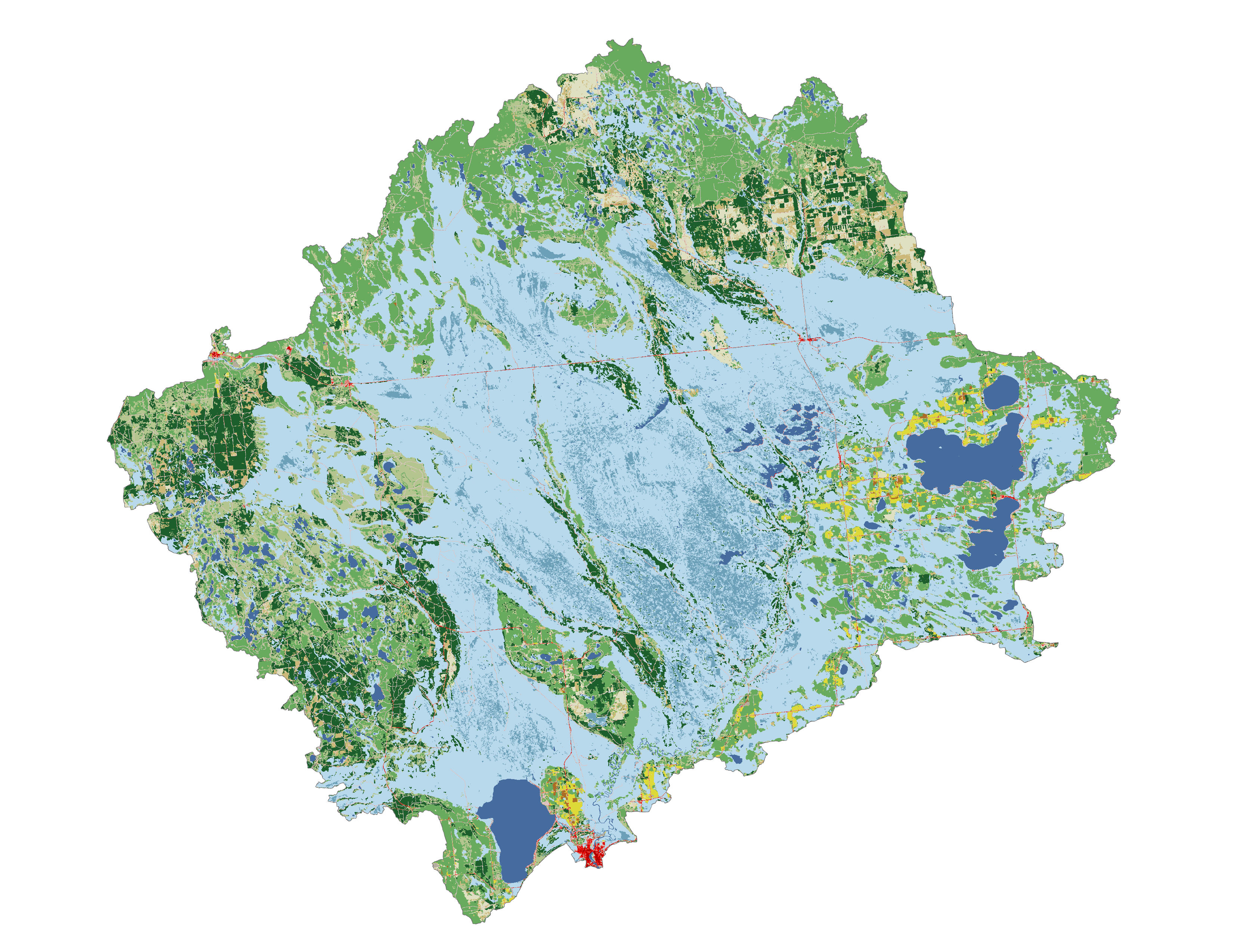 Figure 1.3: Land cover in the Manistique subbasin.