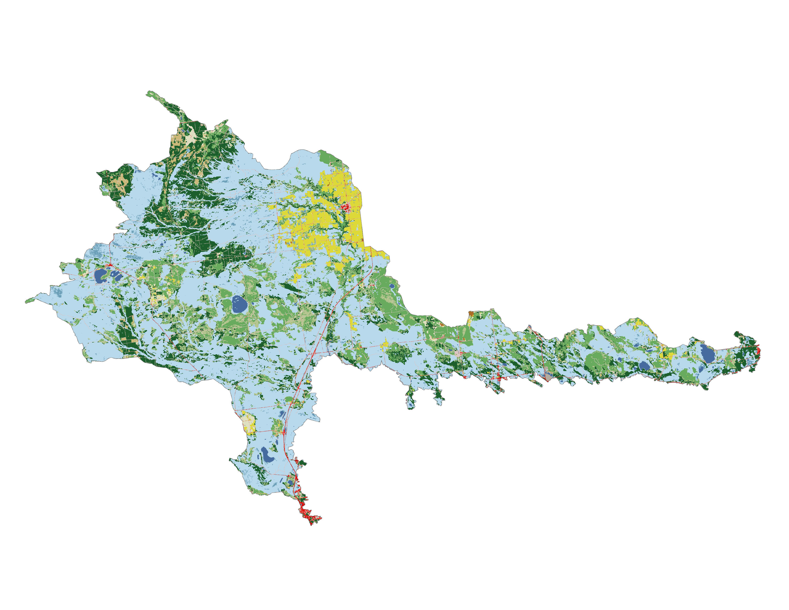 Figure 1.3: Land cover in the Carp-Pine subbasin.