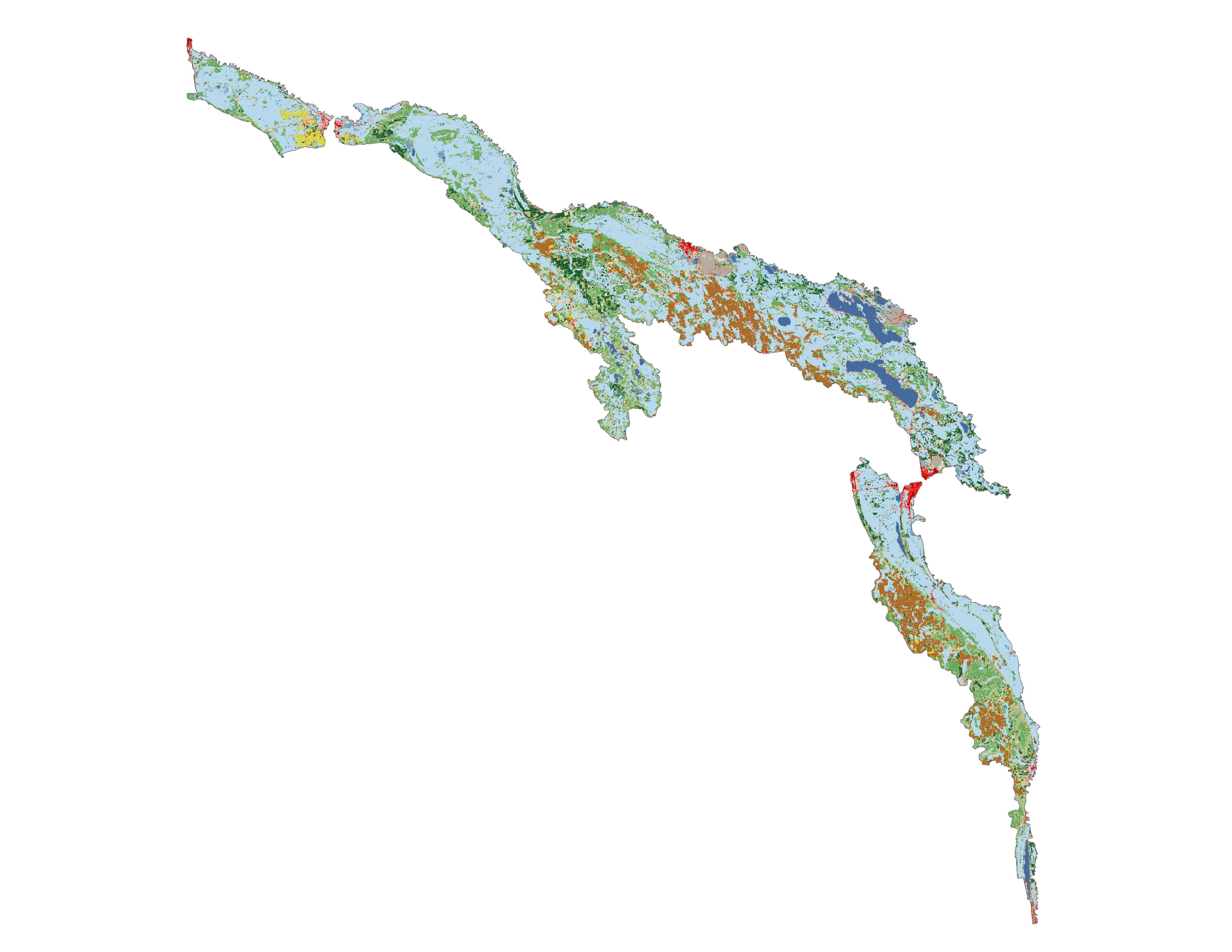 Figure 1.3: Land cover in the Lone Lake-Ocqueoc subbasin.