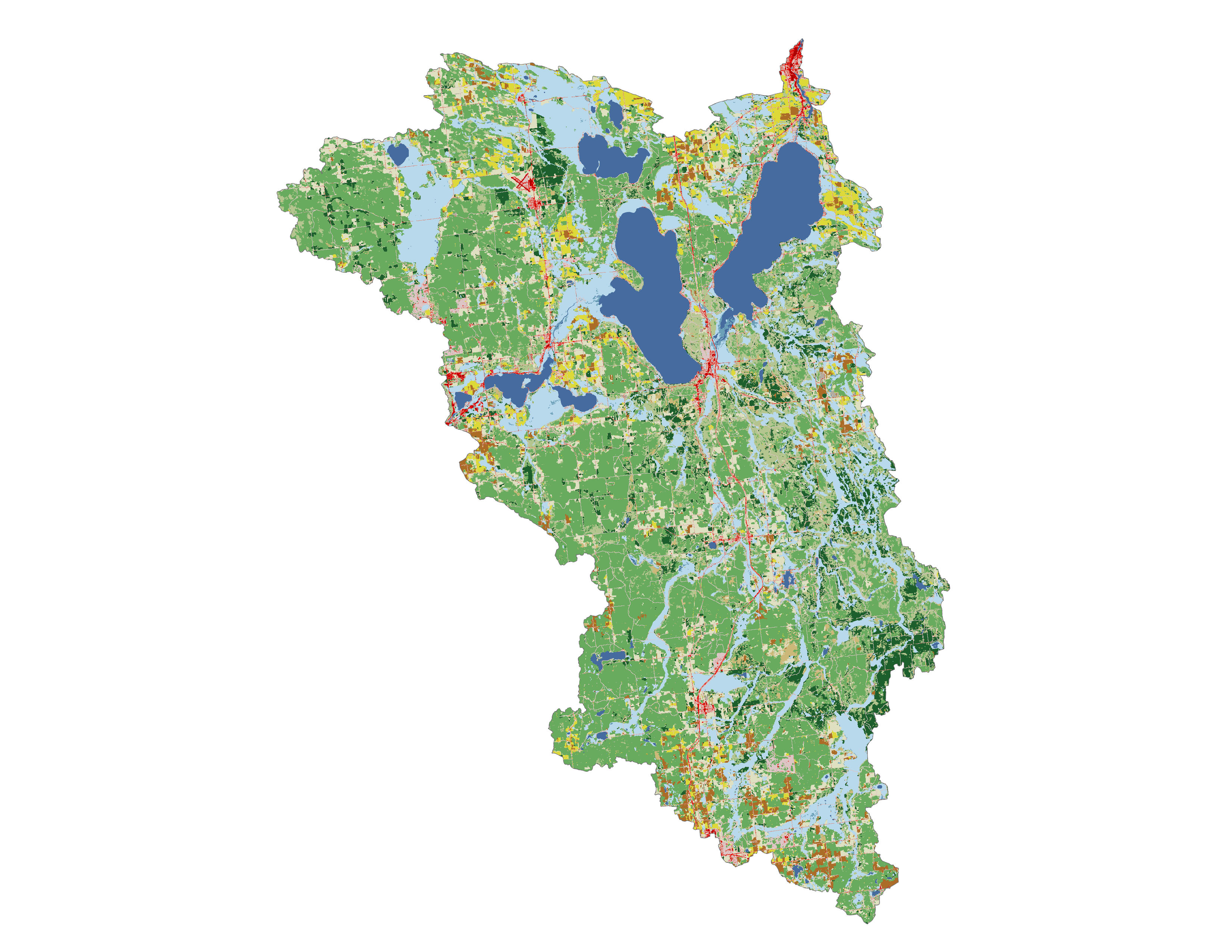 Figure 1.3: Land cover in the Cheboygan subbasin.