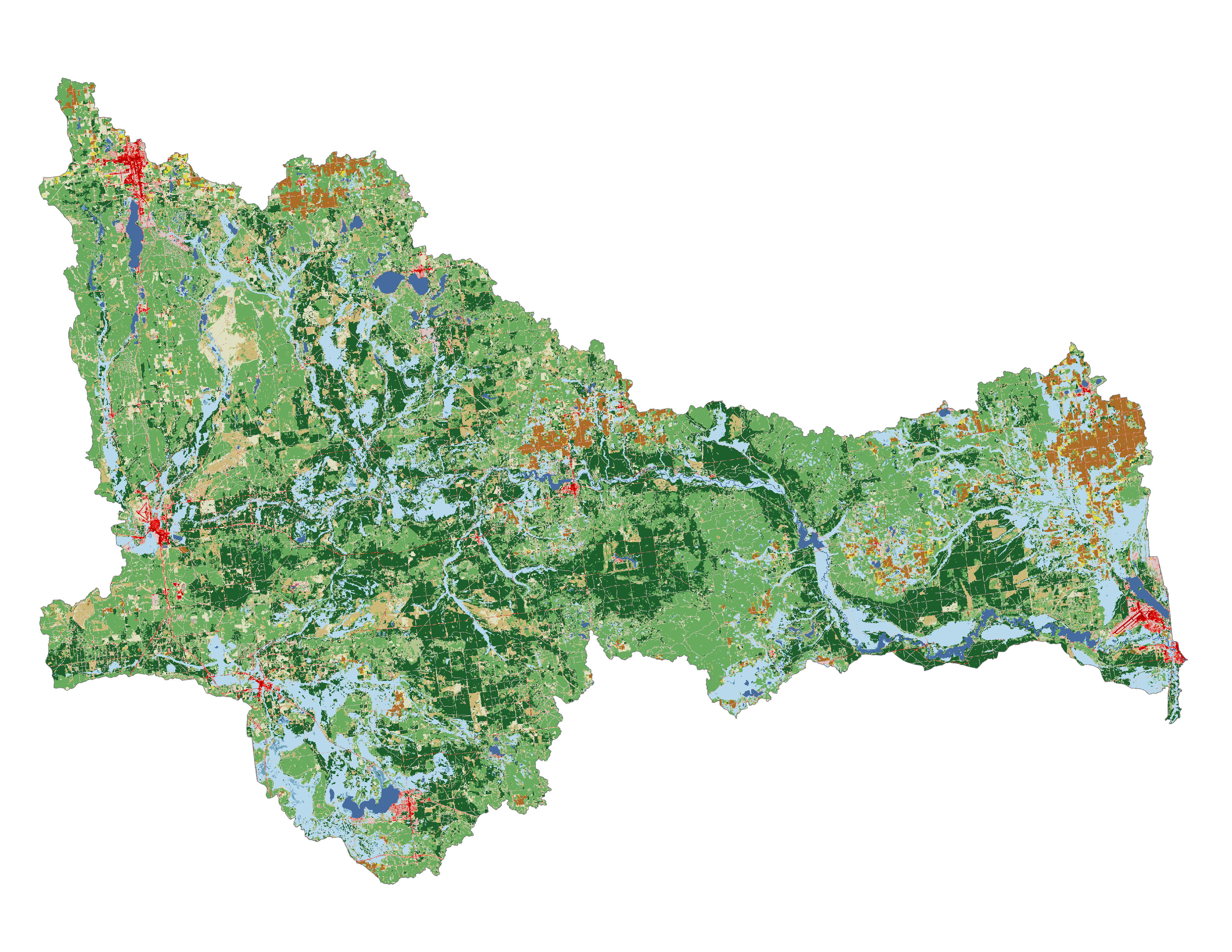 Figure 1.3: Land cover in the Au Sable subbasin.