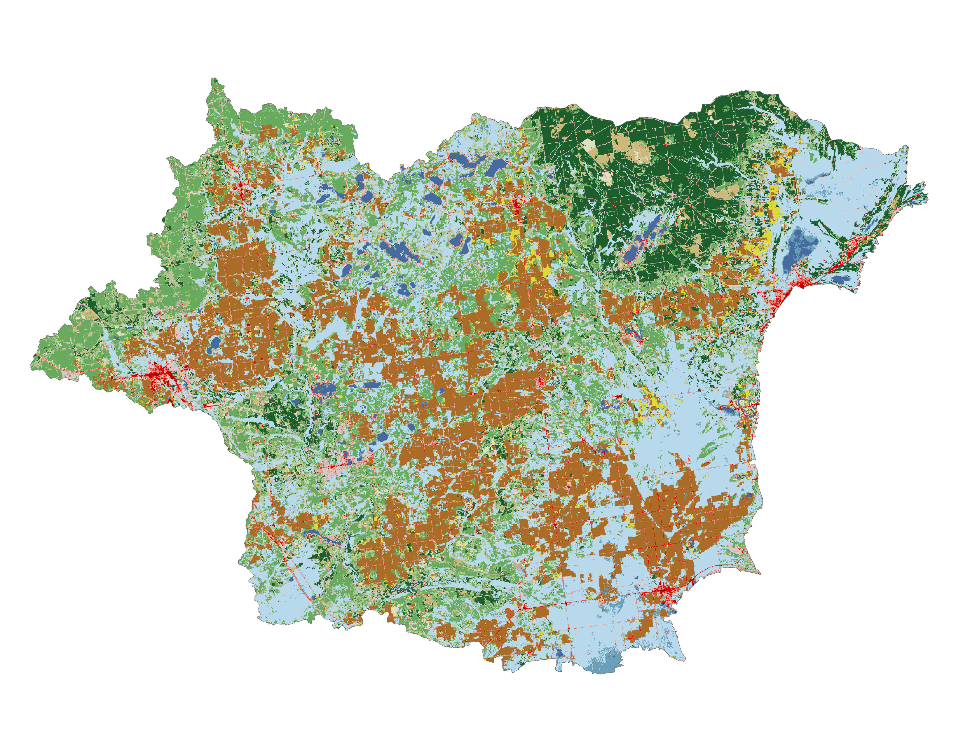 Figure 1.3: Land cover in the Au Gres-Rifle subbasin.