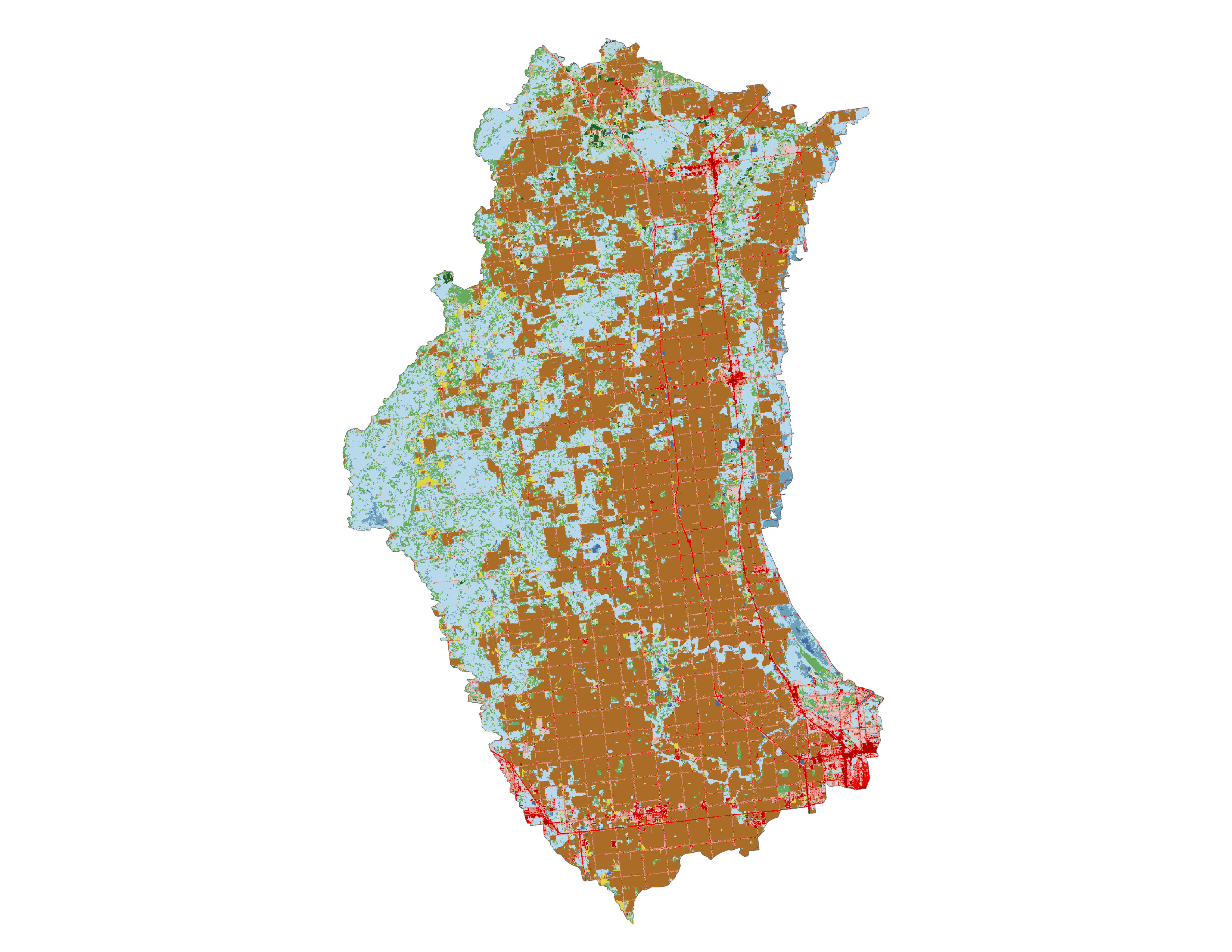 Figure 1.3: Land cover in the Kawkawlin-Pine subbasin.