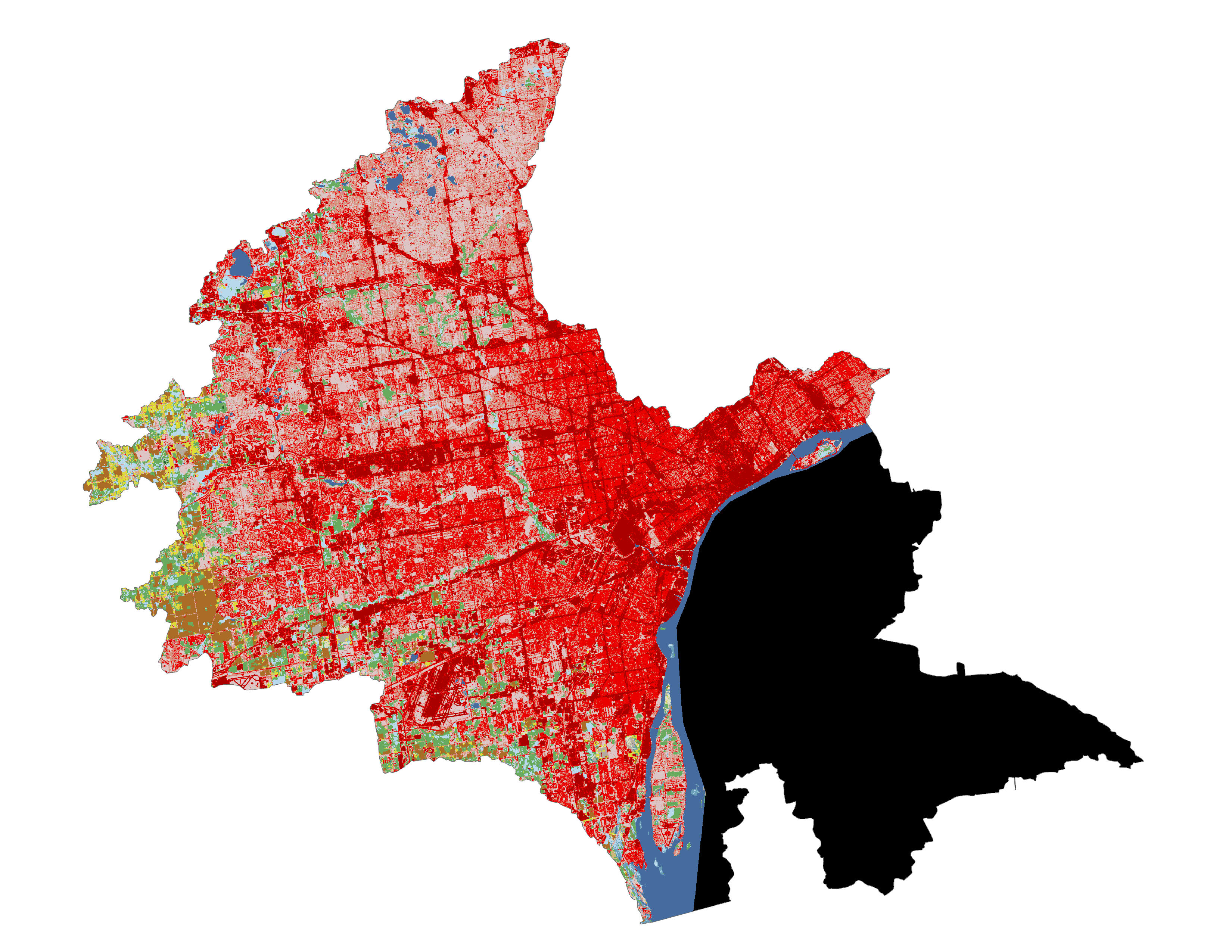 Figure 1.3: Land cover in the Detroit subbasin.