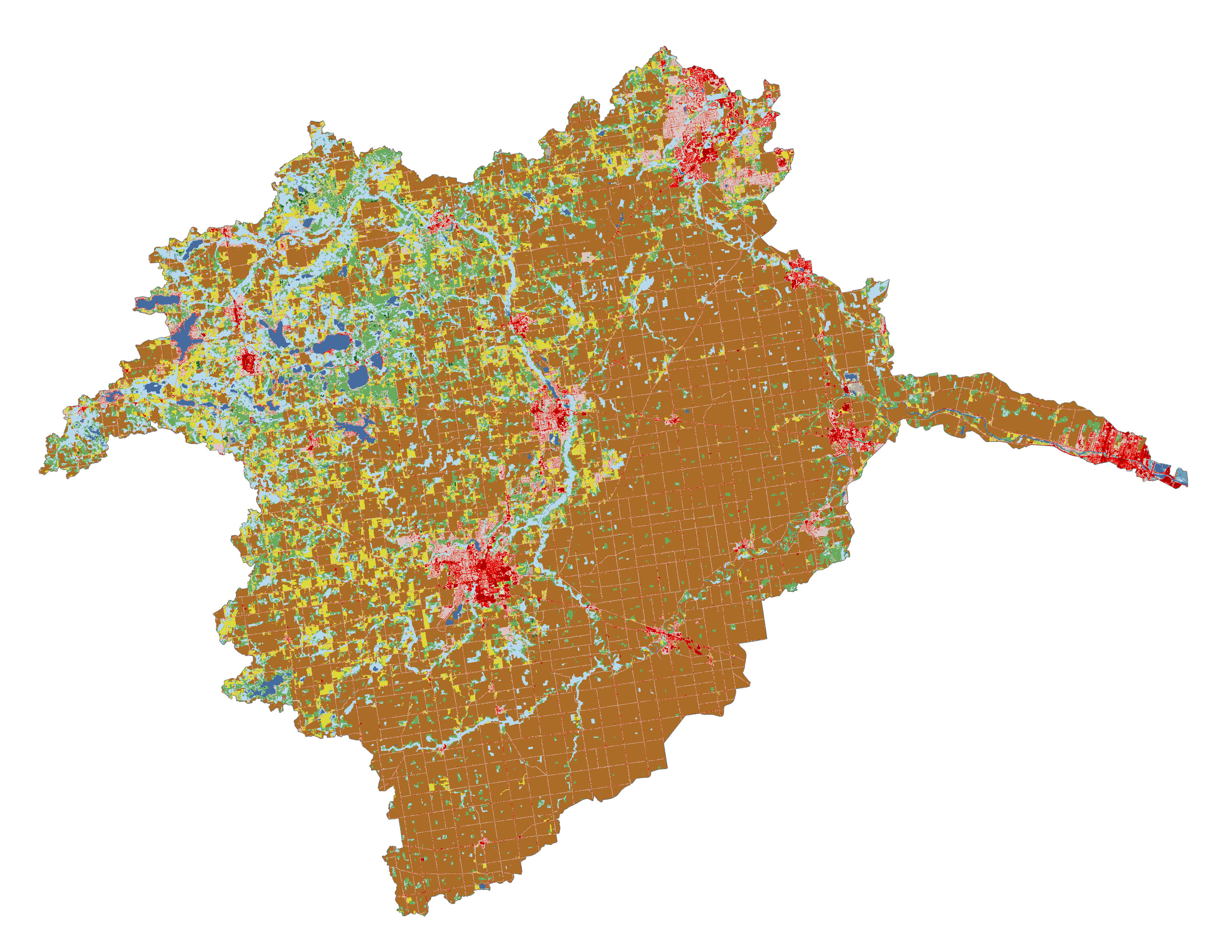 Figure 1.3: Land cover in the Raisin subbasin.